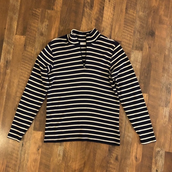 L.L. Bean dark Navy/White Striped sweater - Picture 5 of 5